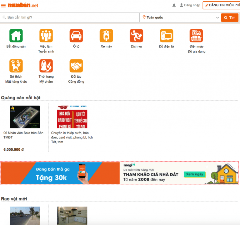 Muaban.net SEO Traffic và Keywords