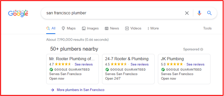 Tỷ lệ nhất chuột trên Google business